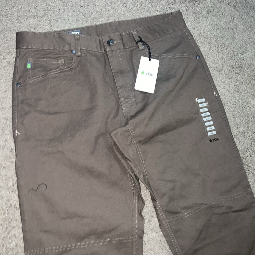NEW Stio Rivet Canvas Pant Men's Size 36R Coffee Cotton 36x32